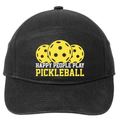 Happy People Play Pickleball Paddles Sport Gift 7-Panel Snapback Hat