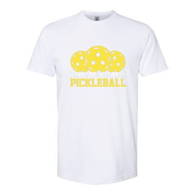 Happy People Play Pickleball Paddles Sport Gift Softstyle® CVC T-Shirt