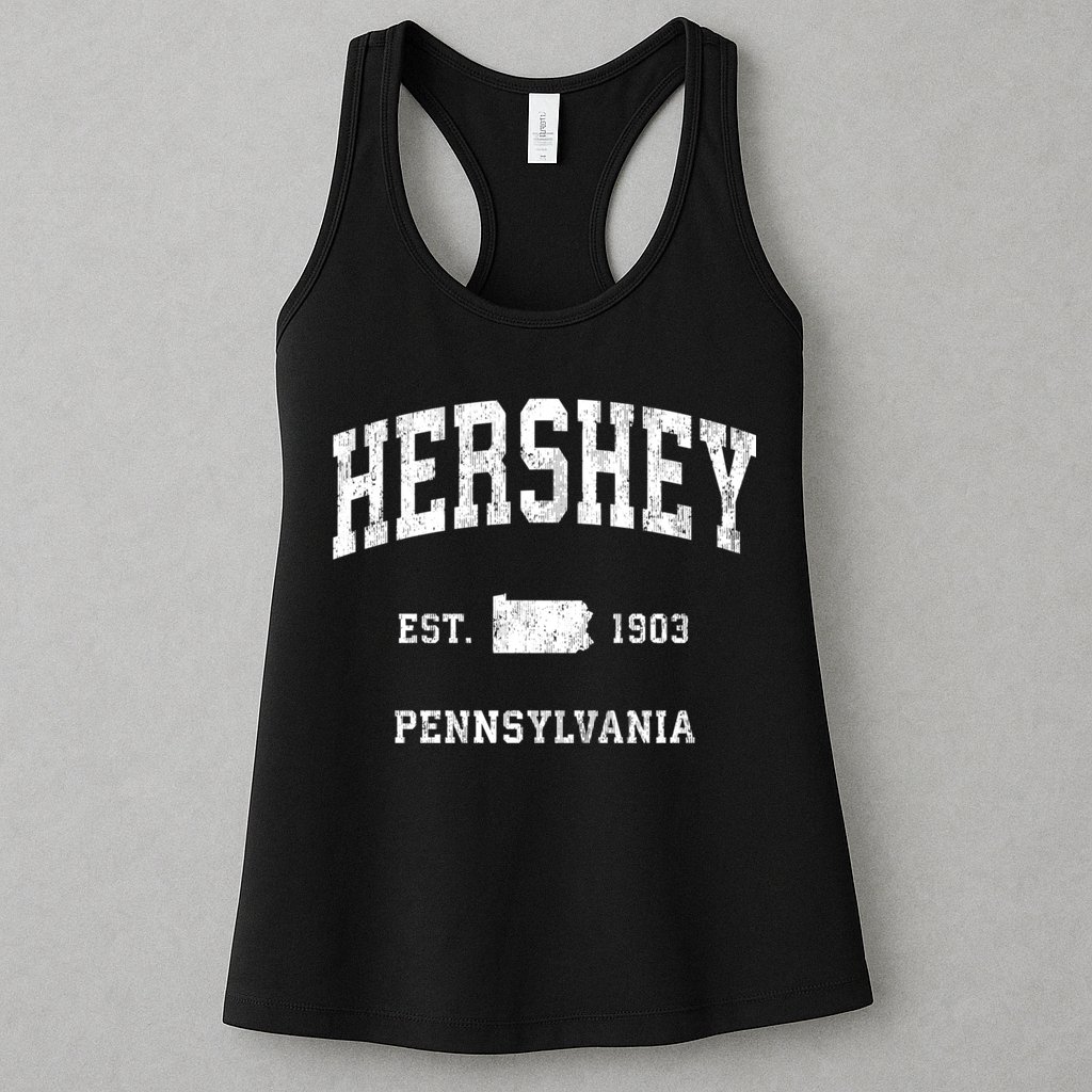 Hershey Pennsylvania Pa Vintage Athletic Womens Tank Top