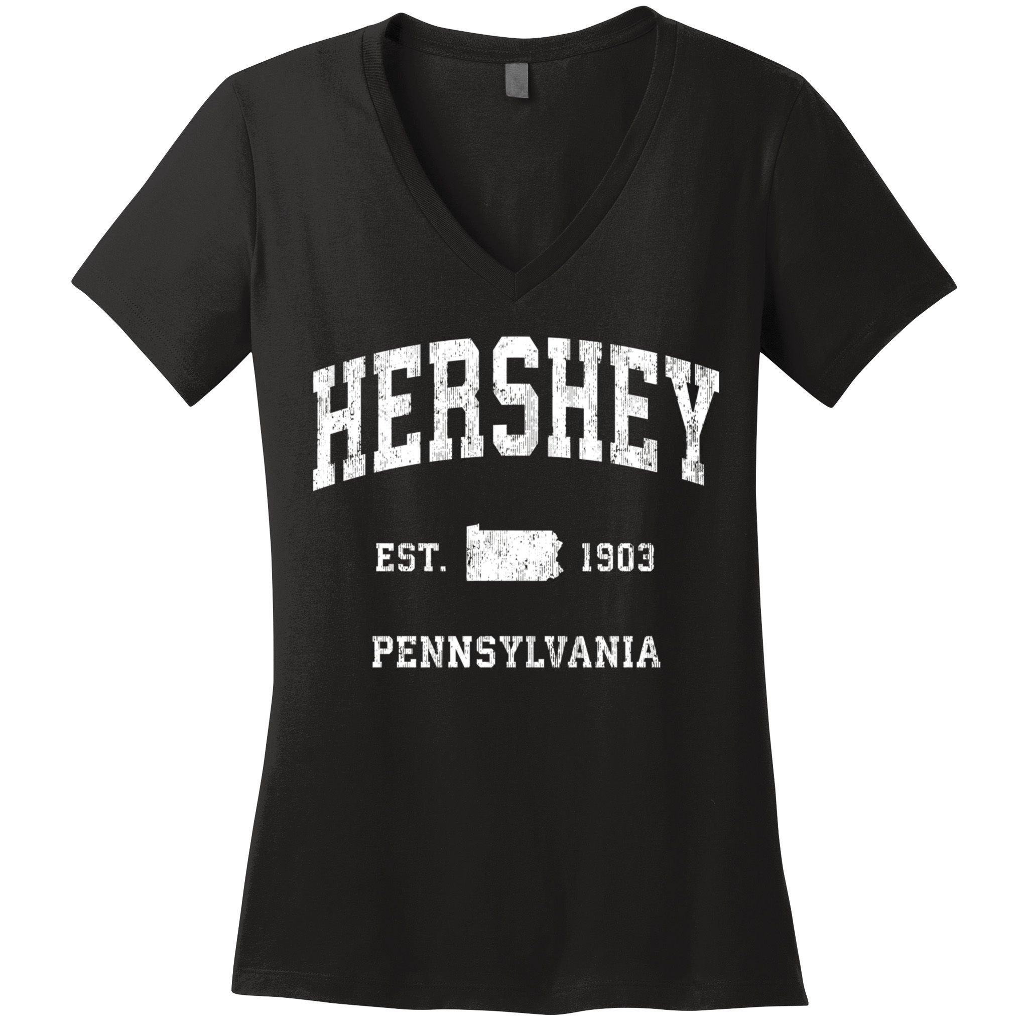 Hershey Pennsylvania Pa Vintage Athletic Women's V-Neck T-Shirt
