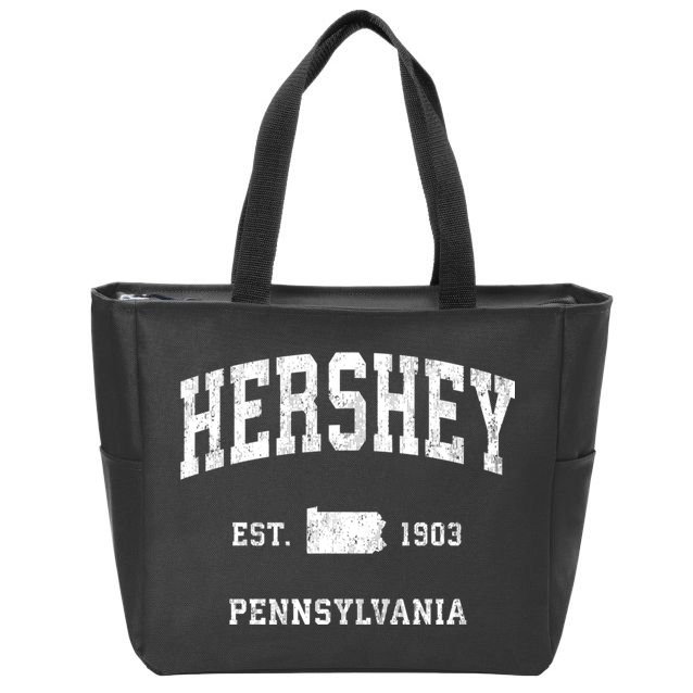 Hershey Pennsylvania Pa Vintage Athletic Zip Tote Bag