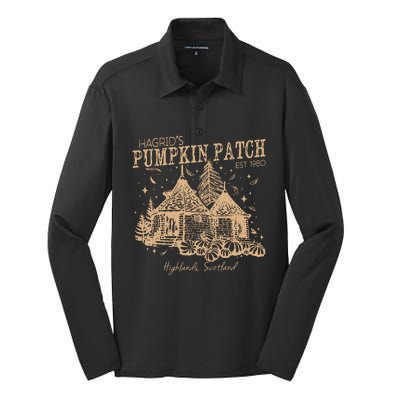 Hagrids Pumpkin Patch Est 1980 Silk Touch Performance Long Sleeve Polo