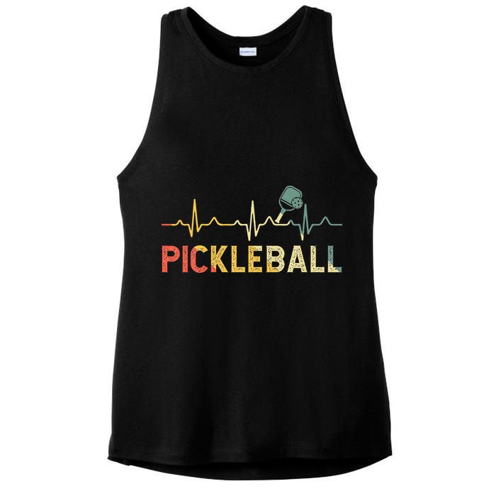 heartbeat Pickleballer Pickle Baller Pickleball Player Ladies PosiCharge Tri-Blend Wicking Tank