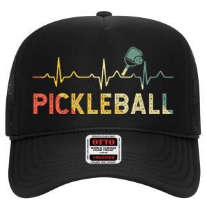 heartbeat Pickleballer Pickle Baller Pickleball Player High Crown Mesh Back Trucker Hat