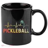 heartbeat Pickleballer Pickle Baller Pickleball Player 11oz C Handle Ceramic Mug