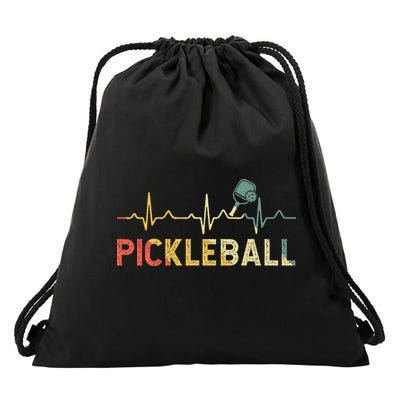 heartbeat Pickleballer Pickle Baller Pickleball Player Drawstring Bag