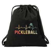heartbeat Pickleballer Pickle Baller Pickleball Player Drawstring Bag