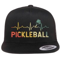 heartbeat Pickleballer Pickle Baller Pickleball Player Flat Bill Trucker Hat