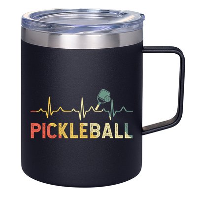 heartbeat Pickleballer Pickle Baller Pickleball Player 12oz Stainless Steel Coffee Mug