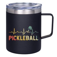 heartbeat Pickleballer Pickle Baller Pickleball Player 12oz Stainless Steel Coffee Mug