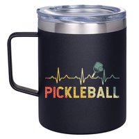 heartbeat Pickleballer Pickle Baller Pickleball Player 12oz Stainless Steel Coffee Mug