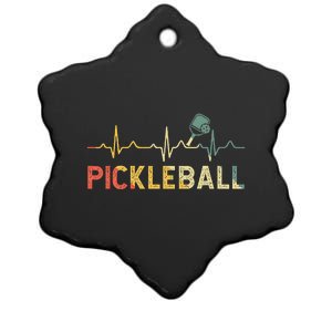 heartbeat Pickleballer Pickle Baller Pickleball Player Ceramic Star Ornament