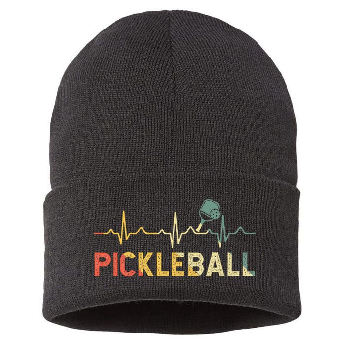 heartbeat Pickleballer Pickle Baller Pickleball Player Sustainable Knit Beanie