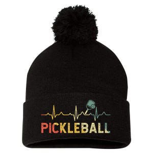 heartbeat Pickleballer Pickle Baller Pickleball Player Pom Pom 12in Knit Beanie