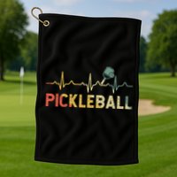 heartbeat Pickleballer Pickle Baller Pickleball Player Golf Towel