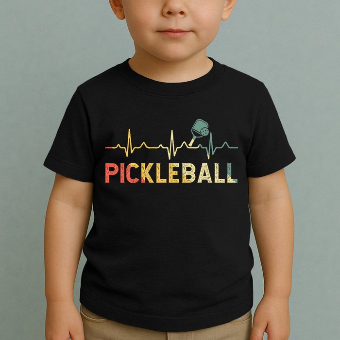 heartbeat Pickleballer Pickle Baller Pickleball Player Toddler T-Shirt