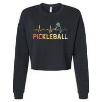 heartbeat Pickleballer Pickle Baller Pickleball Player Cropped Pullover Crew