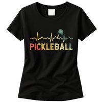 heartbeat Pickleballer Pickle Baller Pickleball Player Womens T-Shirt