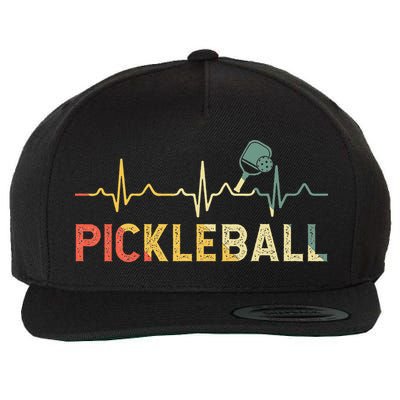 heartbeat Pickleballer Pickle Baller Pickleball Player Wool Snapback Cap