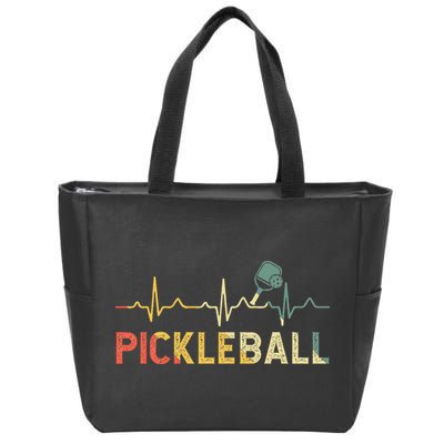 heartbeat Pickleballer Pickle Baller Pickleball Player Zip Tote Bag