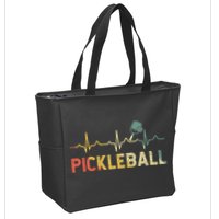 heartbeat Pickleballer Pickle Baller Pickleball Player Zip Tote Bag
