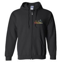 heartbeat Pickleballer Pickle Baller Pickleball Player Full Zip Hoodie