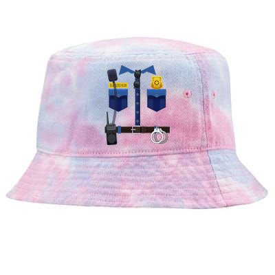 Halloween Policeman Police Officer Costume Tie-Dyed Bucket Hat