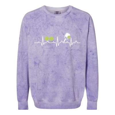 Heartbeat Pulse Pickleball Funny Gift Colorblast Crewneck Sweatshirt