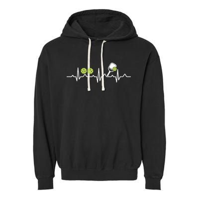 Heartbeat Pulse Pickleball Funny Gift Garment-Dyed Fleece Hoodie