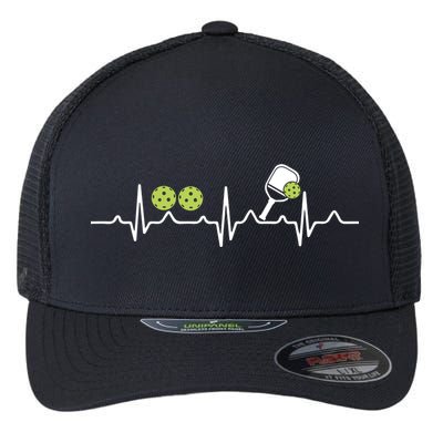 Heartbeat Pulse Pickleball Funny Gift Flexfit Unipanel Trucker Cap