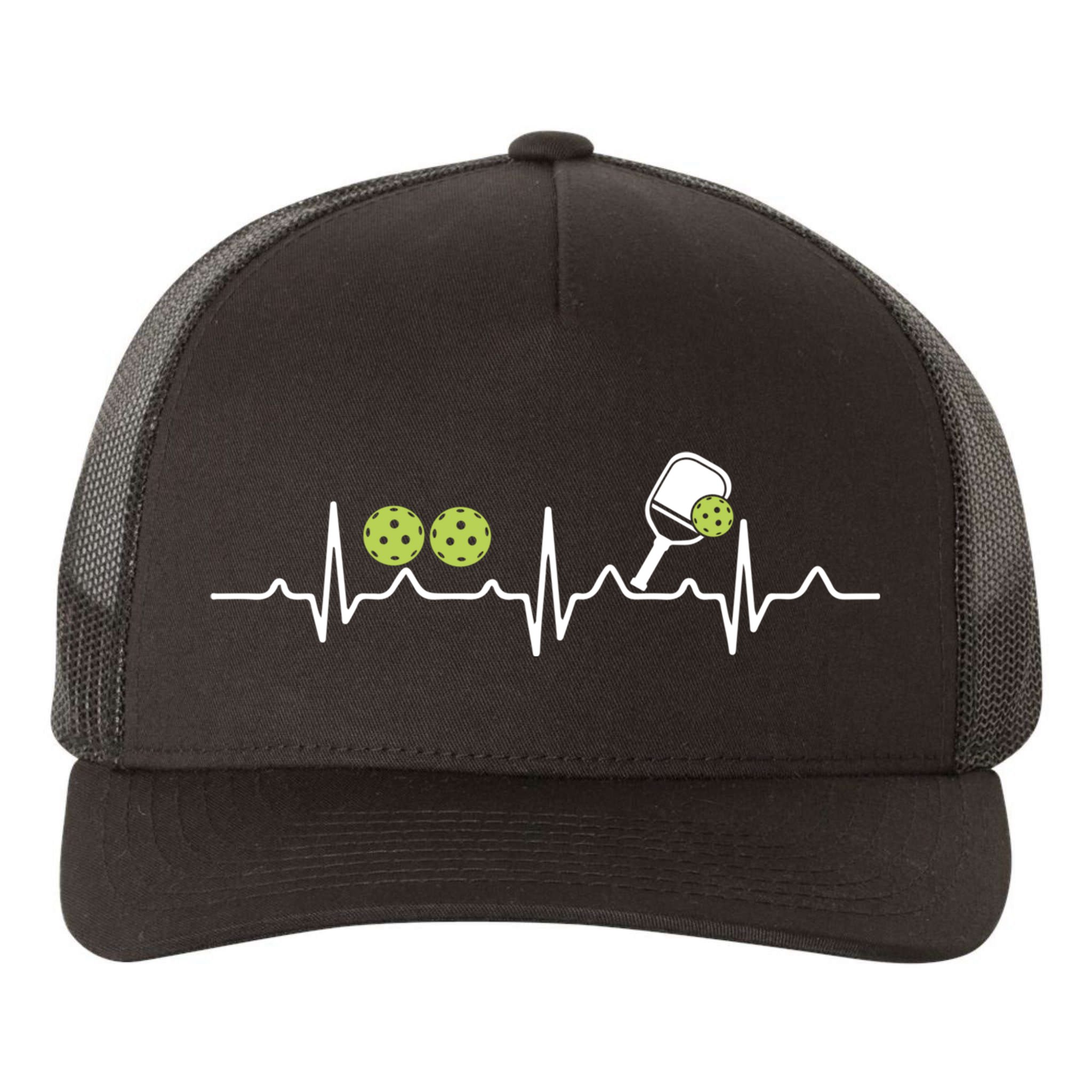 Heartbeat Pulse Pickleball Funny Gift Yupoong Adult 5-Panel Trucker Hat