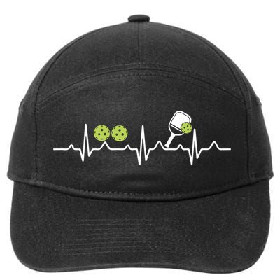 Heartbeat Pulse Pickleball Funny Gift 7-Panel Snapback Hat