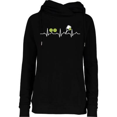 Heartbeat Pulse Pickleball Funny Gift Womens Funnel Neck Pullover Hood