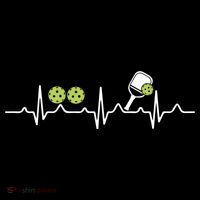 Heartbeat Pulse Pickleball Funny Gift Dry Zone Grid Polo