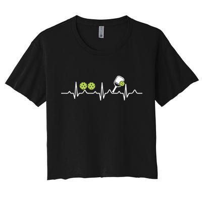 Heartbeat Pulse Pickleball Funny Gift Crop Top