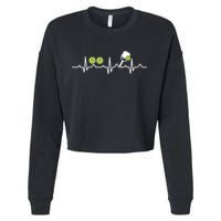 Heartbeat Pulse Pickleball Funny Gift Cropped Pullover Crew