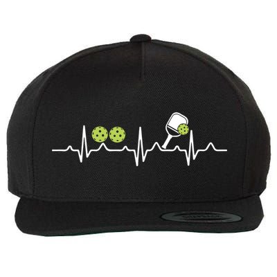 Heartbeat Pulse Pickleball Funny Gift Wool Snapback Cap