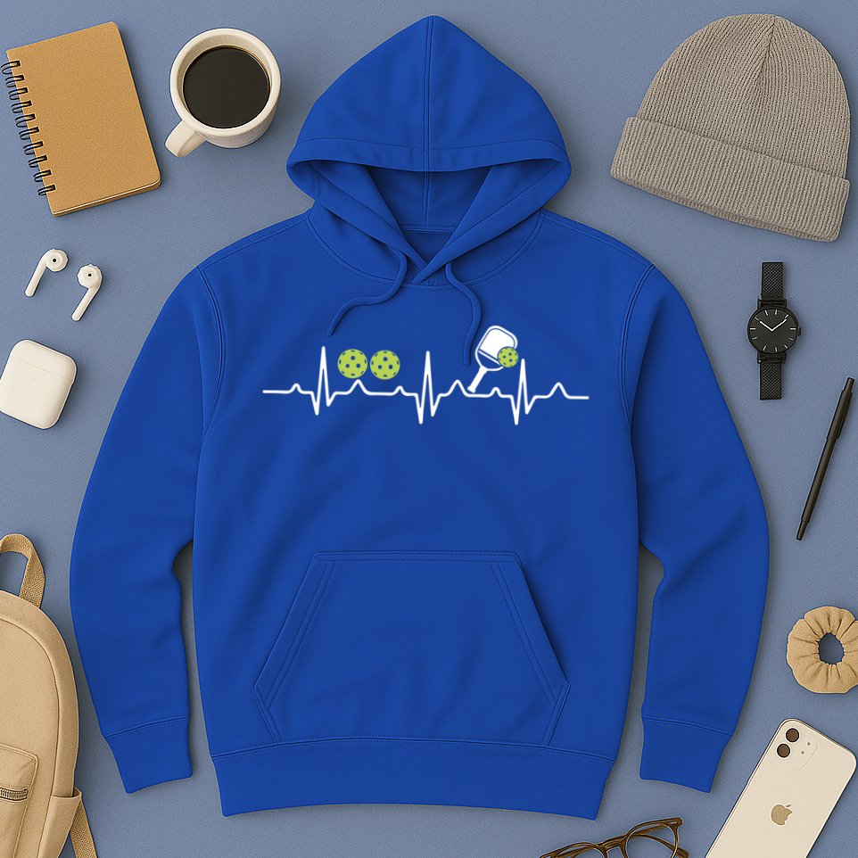Heartbeat Pulse Pickleball Funny Gift Hoodie