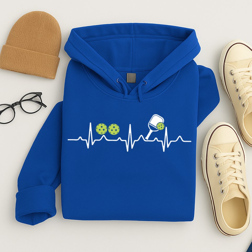 Heartbeat Pulse Pickleball Funny Gift Hoodie