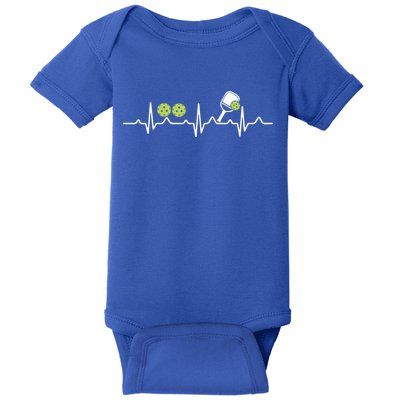 Heartbeat Pulse Pickleball Funny Gift Baby Bodysuit