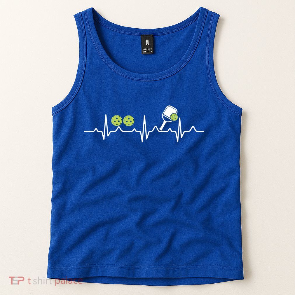 Heartbeat Pulse Pickleball Funny Gift Tank Top