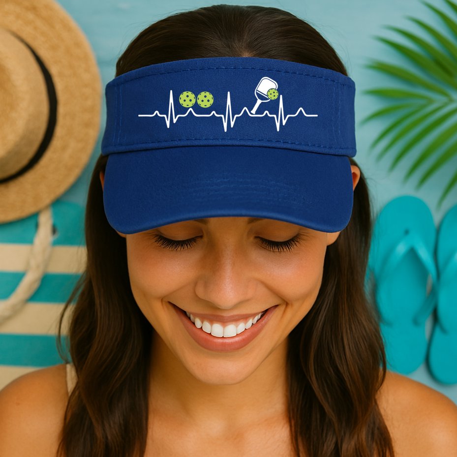 Heartbeat Pulse Pickleball Funny Gift Visor
