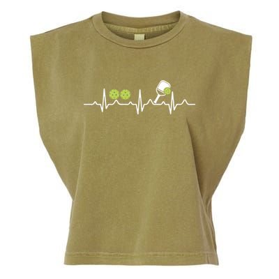 Heartbeat Pulse Pickleball Funny Gift Garment-Dyed Women's Muscle Tee