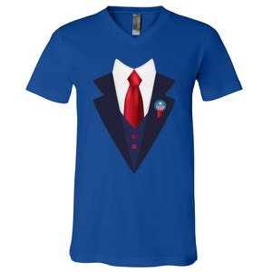 Halloween President Politician Suit Costume Trump V-Neck T-Shirt