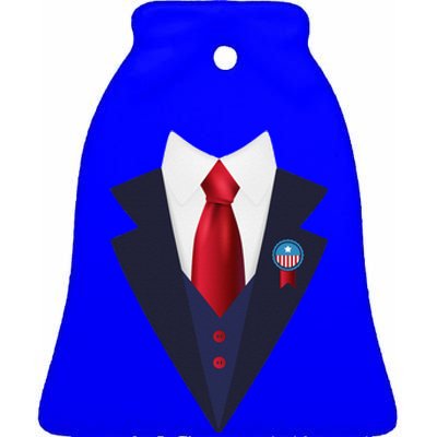 Halloween President Politician Suit Costume Trump Ceramic Bell Ornament