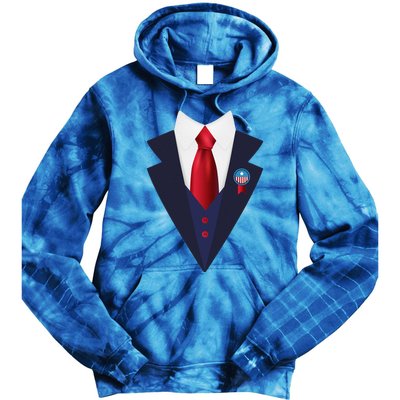 Halloween President Politician Suit Costume Trump Tie Dye Hoodie