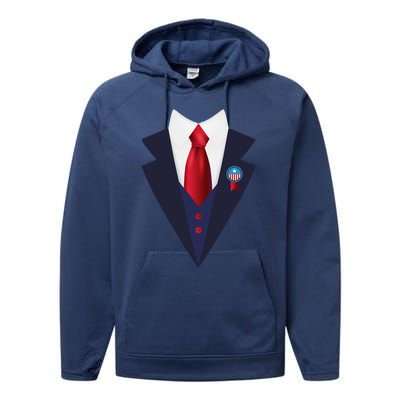 Halloween President Politician Suit Costume Trump Performance Fleece Hoodie