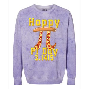 Happy Pizza Pi Day 3 141 Pi Symbol Science And Math Teacher Meaningful Gift Colorblast Crewneck Sweatshirt