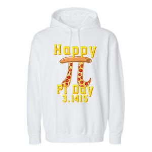 Happy Pizza Pi Day 3 141 Pi Symbol Science And Math Teacher Meaningful Gift Garment-Dyed Fleece Hoodie