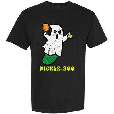 Halloween Pickleball Pickle Boo Ghost Costume Garment-Dyed Heavyweight T-Shirt